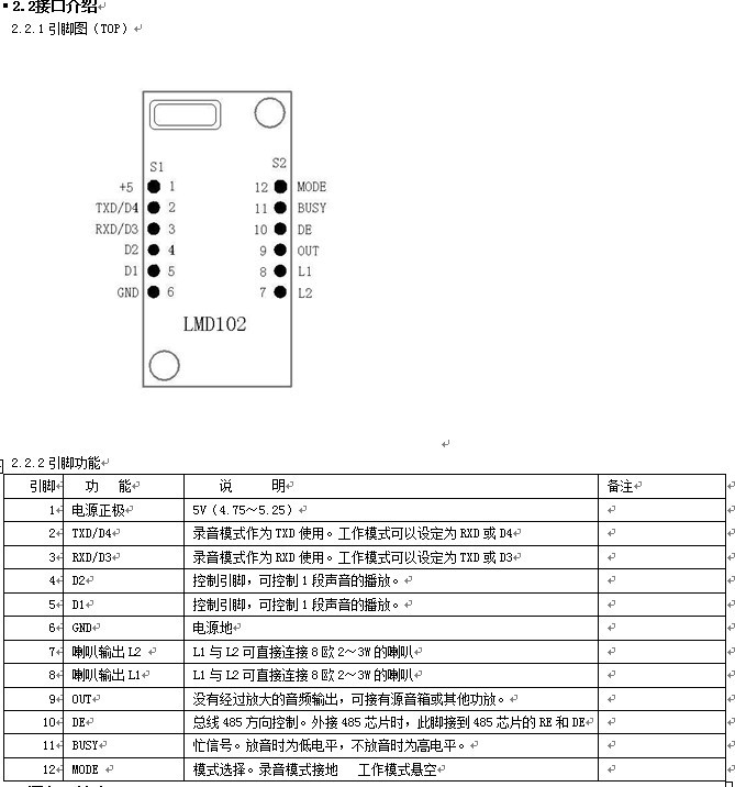 485语音？長MD102接口注明